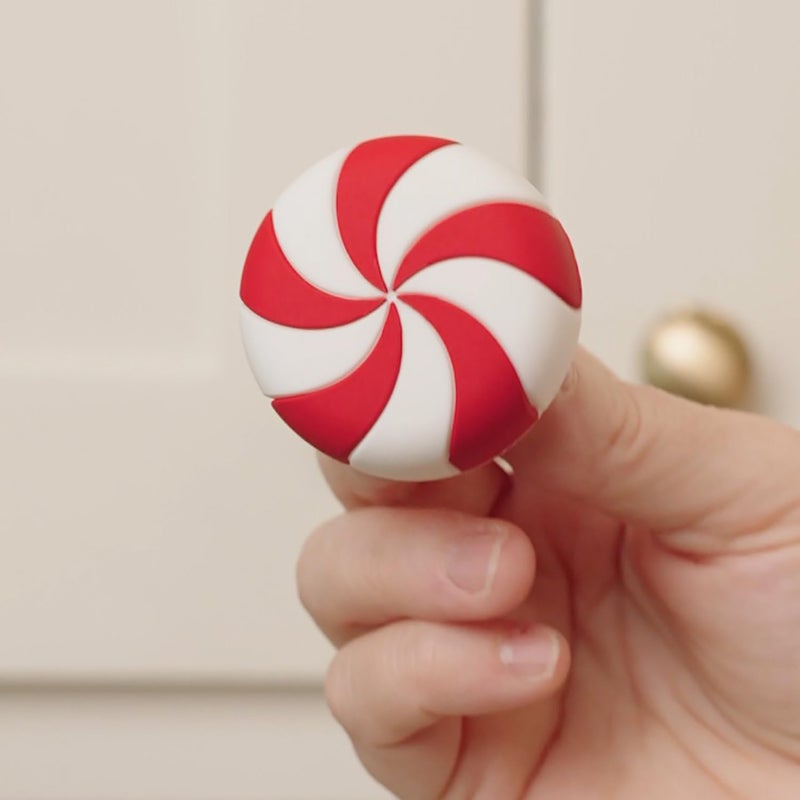 Knobēz : Decorative Knob Covers - Red Peppermint - 12pk - Stretch Over Hardware Decorations, Holiday-Winter-Christmas, Kitchen-Bathroom-Dressers-Home - Image 5